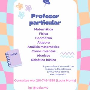 Clases Particulares con estudiante de Ingenieria Mecatronica